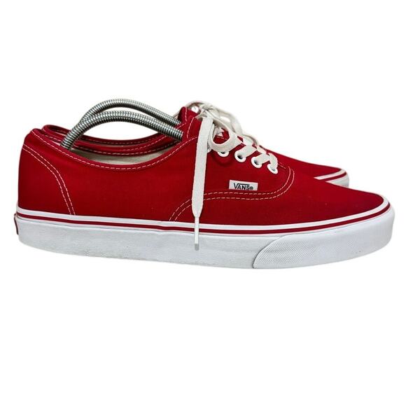 Vans Red Canvas Lace Up Sneakers Men’s 11.5 / Women’s 13 Classic Skate Shoes - Picture 1 of 8
